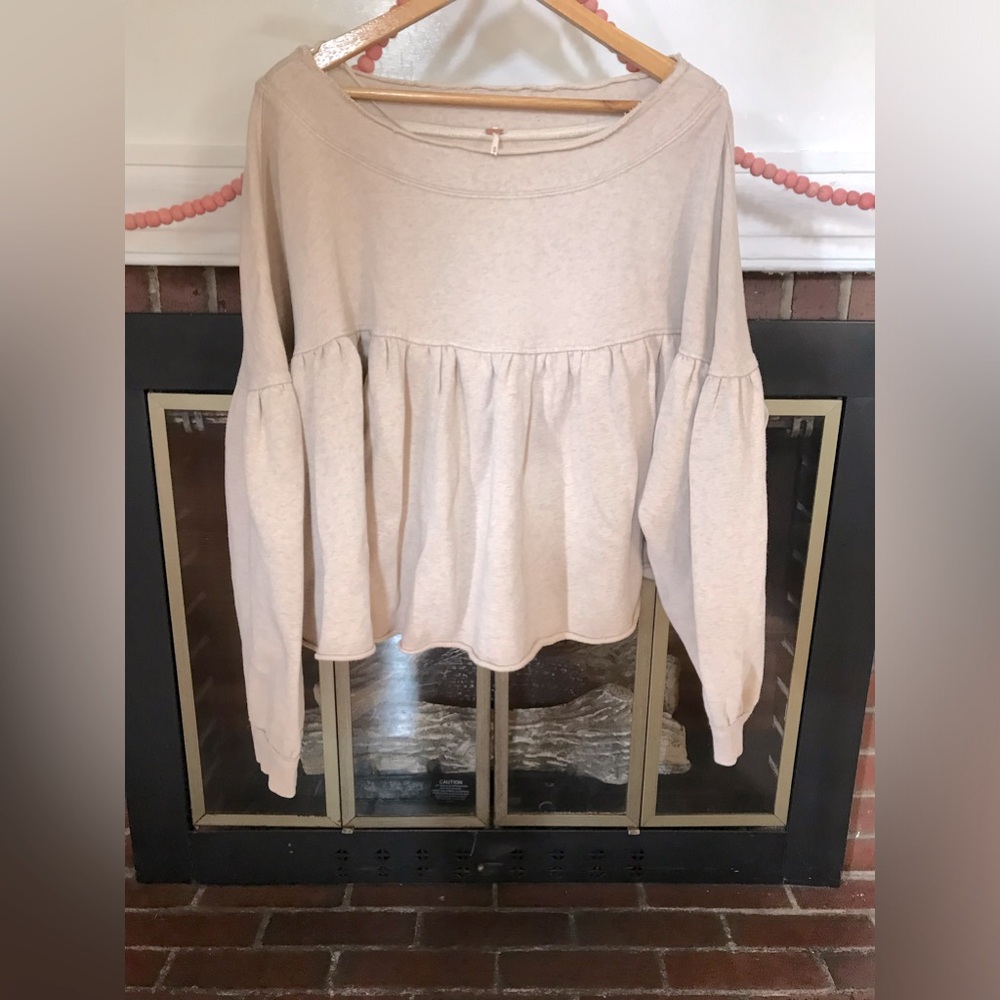 FREE PEOPLE Cream Color Knit Top Size L